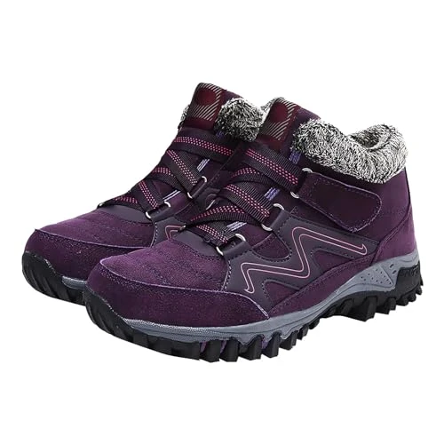 Overstock Sale Clearance Winter Boots for Women uk Warm Snow Shoes Hiking Work Comfy Boots Waterproof Short Boots Fur Lined Wide Fit Boots Ankle Boots black trainers size 5