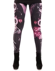 Owl Muerte Leggings Ladies Black Size M