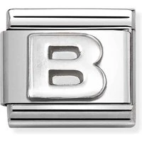 Oxidised Silver Letter Charm - Letter B