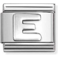 Oxidised Silver Letter Charm - Letter E