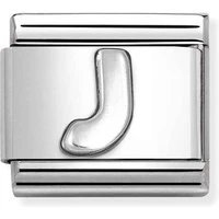 Oxidised Silver Letter Charm - Letter J