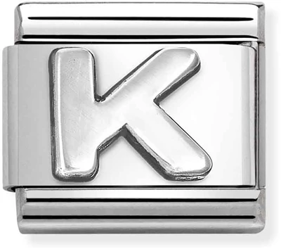 Oxidised Silver Letter Charm - Letter K