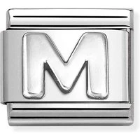 Oxidised Silver Letter Charm - Letter M