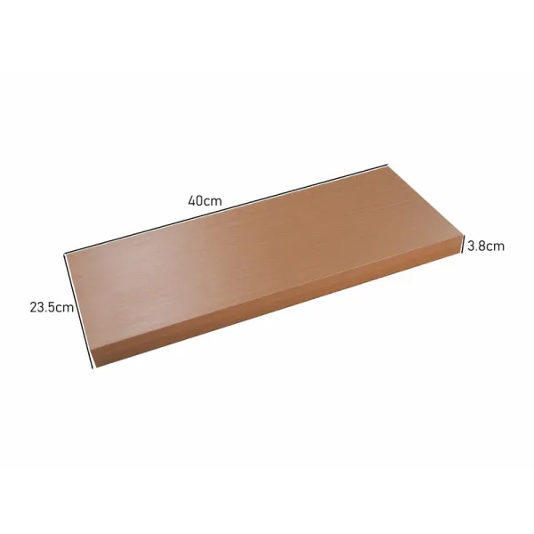 Pack of 2 x 40cm Floating Shelves Oak - Size One Size - Brown