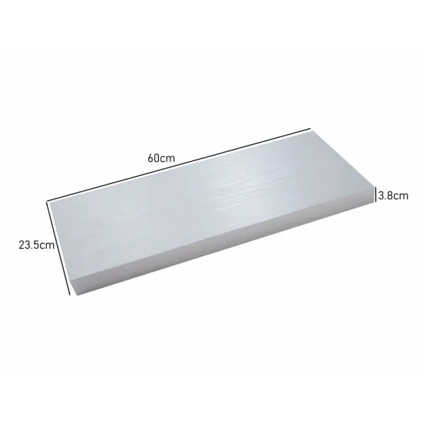 Pack of 2 x 60cm Floating Shelves White - Size One Size