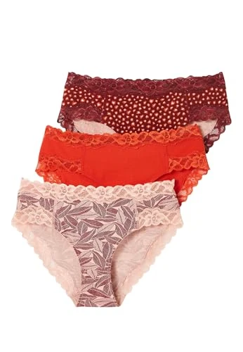 Pack of 3 Midi Briefs Women Corsetry Midi Red