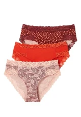 Pack of 3 Midi Briefs Women Corsetry Midi Red Pack of 3 Midi Briefs Women Corsetry Midi Red