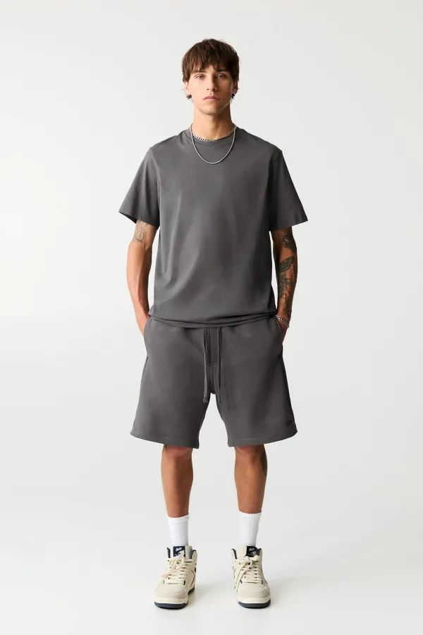 Pack Of Basic Bermuda Shorts And T-Shirt - Anthracite grey