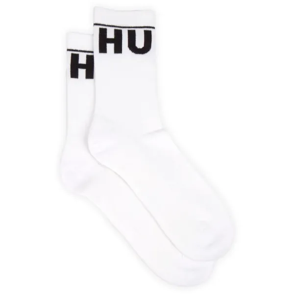 Pack Rib Logo Socks - White