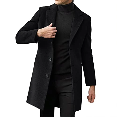 Packable Windbreaker Jacket Men's Slim Winter Coat, Lapel Collar Long Sleeve Quilted Leather Jacket, Thick Vintage Coat, Sheepskin Jacket Jack & Jacket, Black/White, 5X-Large