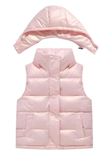 Padded Gilet for Little Girls Boys Puffer Warmers Hooded Jacket Fall Winter Down Vest Warmers Windpr