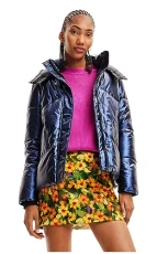 Padded Hamilton Metallic Blue Puffer Jacket 23WWEW78