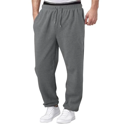 Padded Leather Trousers Men's Jogging Bottoms Men's Jogging Bottoms with Fleece Lining Wide Straight Leg Trousers Jogging Bottoms Jogger Pants Workout High Waist Yoga Pants with Pockets Jeans Stretch,