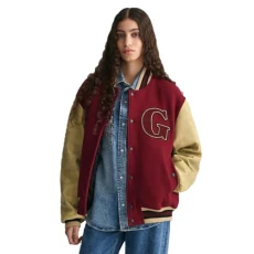 Padded Mix Varsity Bomber Jacket M