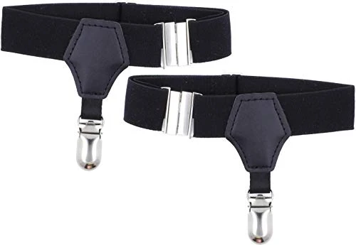 Pair of Men's Single Clip Sock Suspenders (Black)