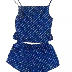 Pajama Set Cami Top & Sleep Short Size M Blue, Blue, M