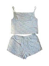 Pajama Set Cami Top & Sleep Short Size M White, White, S