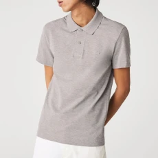 Pale Grey Cotton Polo Shirt