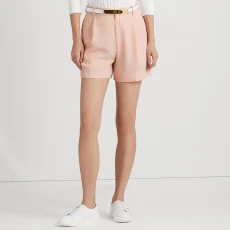 Pale Pink Georgette Pleated Shorts