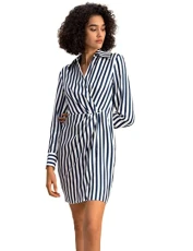 Palma Silk Shirtdress for Women Long Sleeve Deep Neck Wrap Dresses Woman Semi-Formal Blue-White-Pinstripes(Blue-White-Pinstripes,16) Palma Silk Shirtdress for Women Long Sleeve Deep Neck Wrap Dresses Woman Semi-Formal Blue-White-Pinstripes(Blue-White-Pinstripes,16)