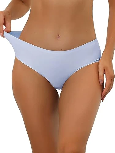 Panties for Women Seamless Comfortable Underwear No Show Elastic Waist Brief Purple M