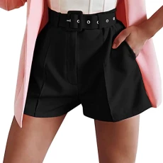 Paperbag Trousers Women's 2 Piece Casual Light Weight Thin Jacket Slim Coat Blazer Office Business Shorts + Belt Short Pants Trousers Women's Baggy, black, M Paperbag Trousers Women's 2 Piece Casual Light Weight Thin Jacket Slim Coat Blazer Office Business Shorts + Belt Short Pants Trousers Women's Baggy, black, M