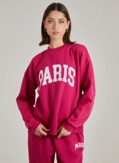 Paris Oversized Sweatshirt  - S  - HOT PINK