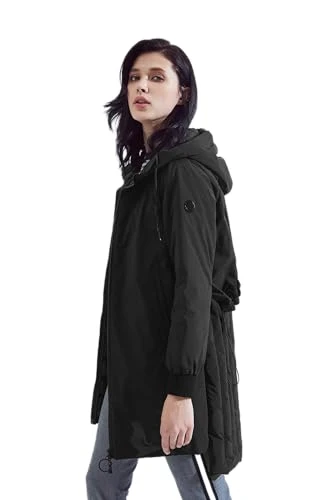 Parka Style Hooded Down Jacket Black