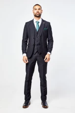 Parker Black Mens Three Piece Suit