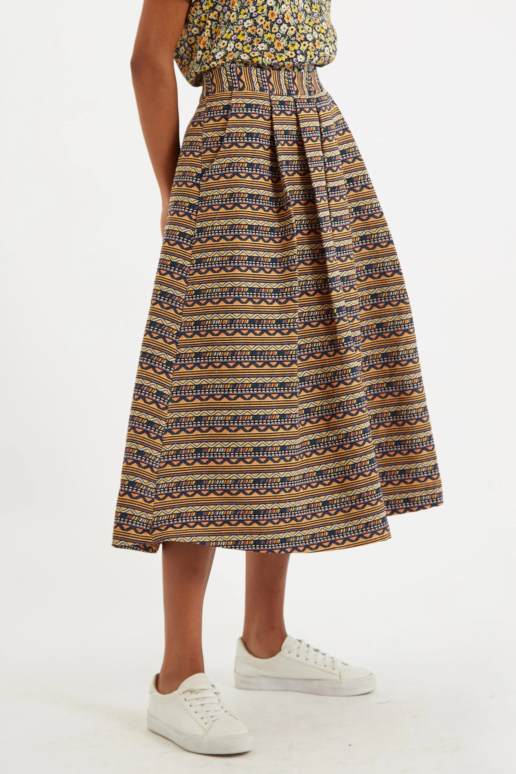 Pasadena Mexico Jacquard Midi Skirt - Multicolour