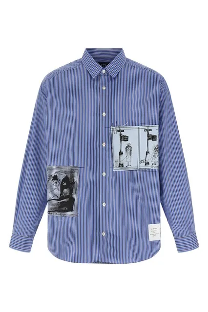Patch striped shirt - Blue
