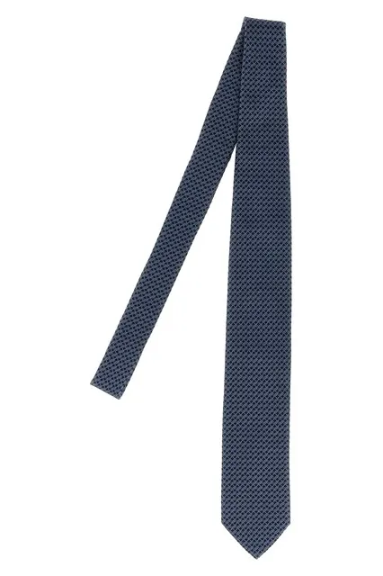 Patterned silk tie - Blue