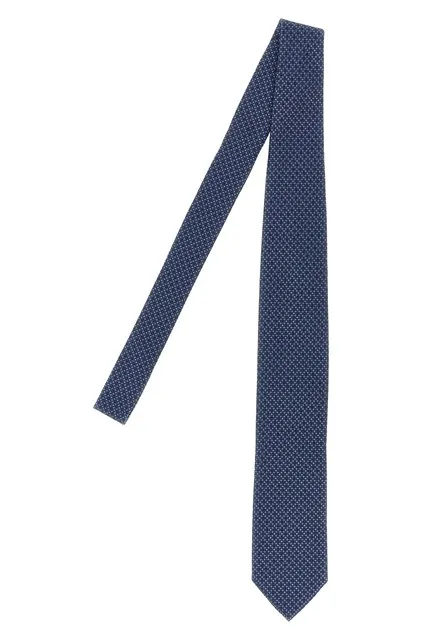 Patterned silk tie - Blue