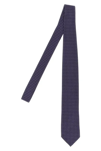 Patterned silk tie - Purple