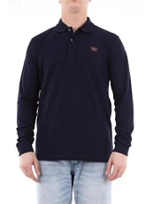 Paul and Shark Men's Long Sleeve Pique Cotton Polo Shirt Navy L