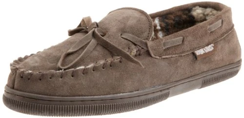 Paul-Men's Printed Berber Suede Moccasin Slipper, Chocolate, 10 UK