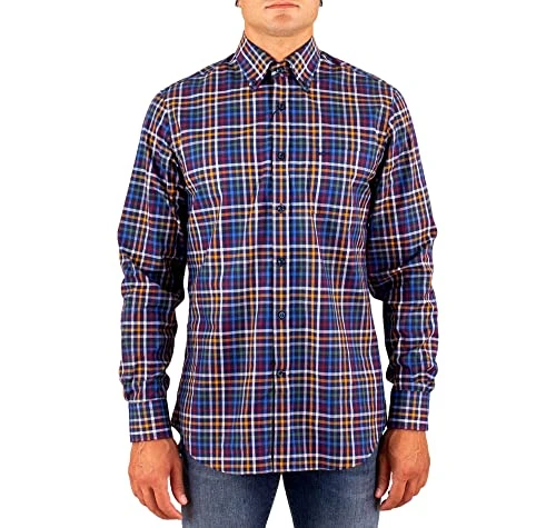 Paul Shark Long Sleeve Shirt 12313012J Cotton Checks multicolor, See PHOTOS, 41