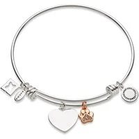 Paw Print Heart Charm - One Size