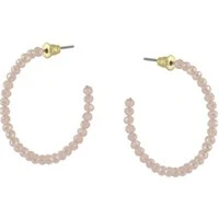 Peach Circe Beaded Hoop Earrings - Peach