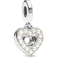 Pearlescent Mum Heart Dangle Charm