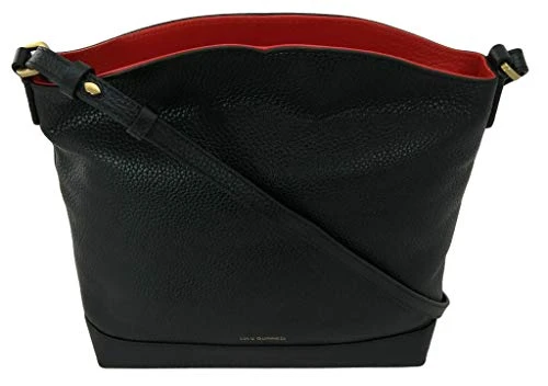 Peekaboo Lip Vanessa Shoulder Bag Medium Leather Handbag (Black/Red)