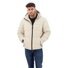 Pelikan Men's Sports Quilted Jacket with Hood Beige XL, Pelikan Beige, XL