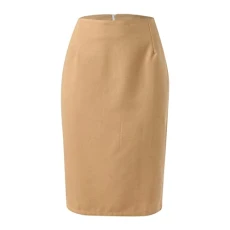 Pencil Plaid Skirts for Women Autumn Winter High Waisted Bodycon Knee-Length Wool Midi Skirt with Slit Women's Pencil Skirt Knee-Length, khaki, XL