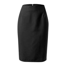 Pencil Plaid Skirts for Women Autumn Winter High Waisted Bodycon Knee-Length Wool Midi Skirt with Slit Women's Pencil Skirt Knee-Length, black, XXL
