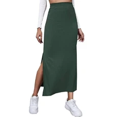 Pencil Skirt Women's Midi Elegant Long Skirts Women's Elegant Tight with Slit Skirts Bodycon Winter Skirt High Waist Hip Skirt Stretch Skirts Ribbed Knit Knitted Skirt Soft Wool Skirt Casual Maxi