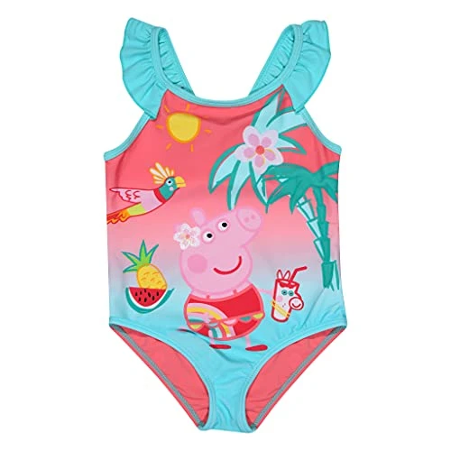 Peppa Pig Island Life Swimsuit, Girls, 2-5 Years, Pale Turquoise, Official Merchandise