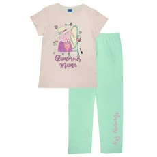 Peppa Pig Mummy Pig Glamorous Mama Long Pyjamas Set, Womens, XS-4XL, Pink, Official Merchandise