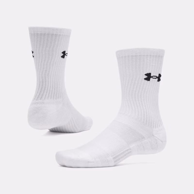Performance Cotton Unisex 3-Pack Crew Socks White / White / Ultimate Black L