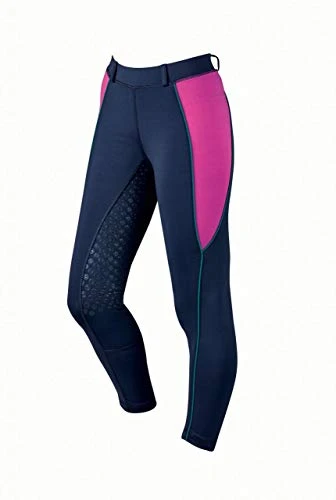 Performance Flex Zone Riding Tights Navy/Fuchsia Ladies 8/26"