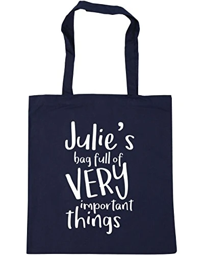 PERSONALISED (Insert Custom Name Here) Bag Full of Very Important Things Tote Shopping Gym Beach Bag 42cm x38cm, 10 litres